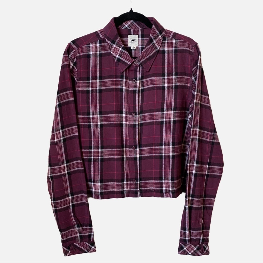 NWT Vans Box Car Flannel Button Up Top Large